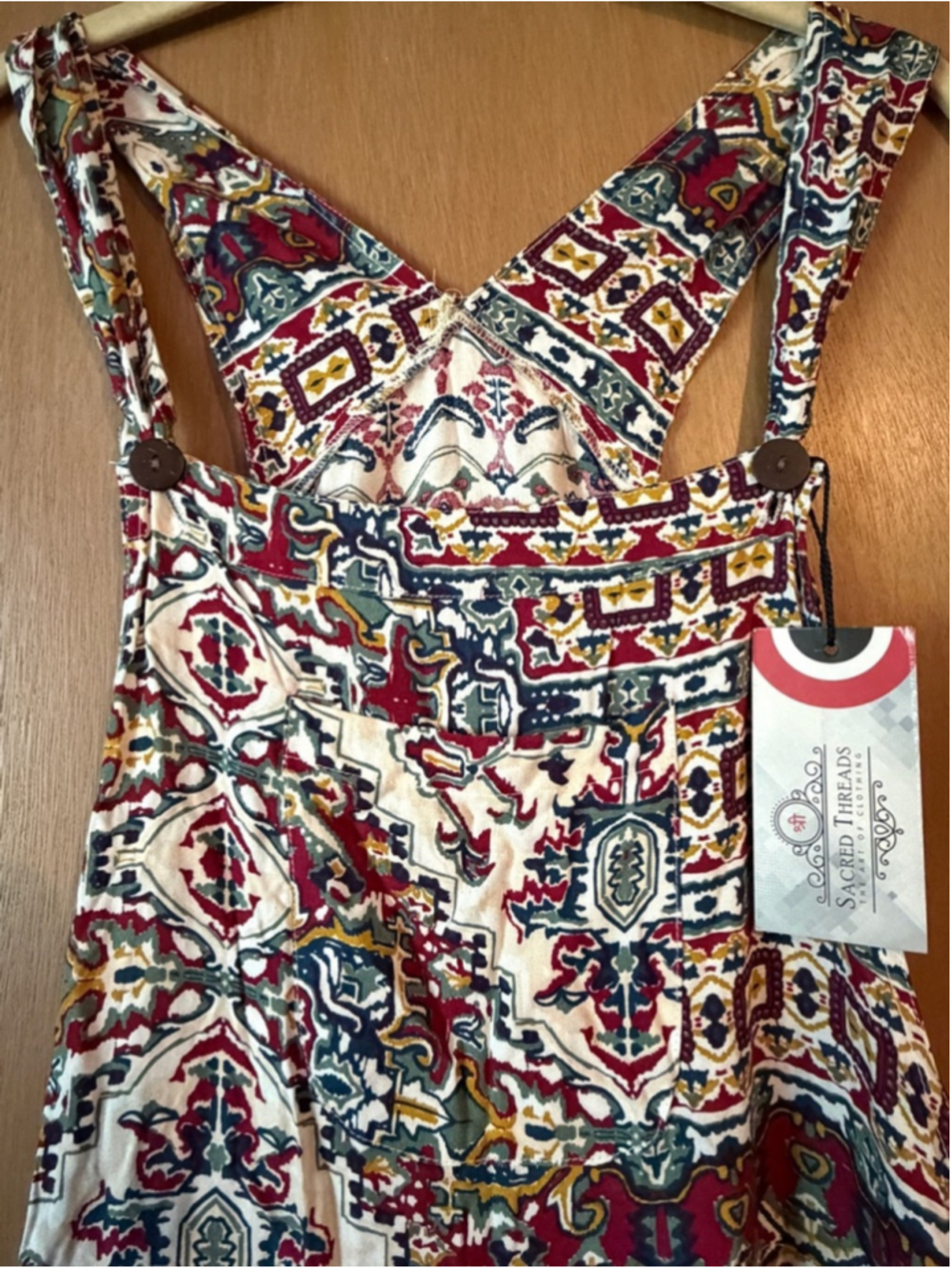 Sacred Threads Boho Ethnic Summer Overalls - Picture 9 of 9